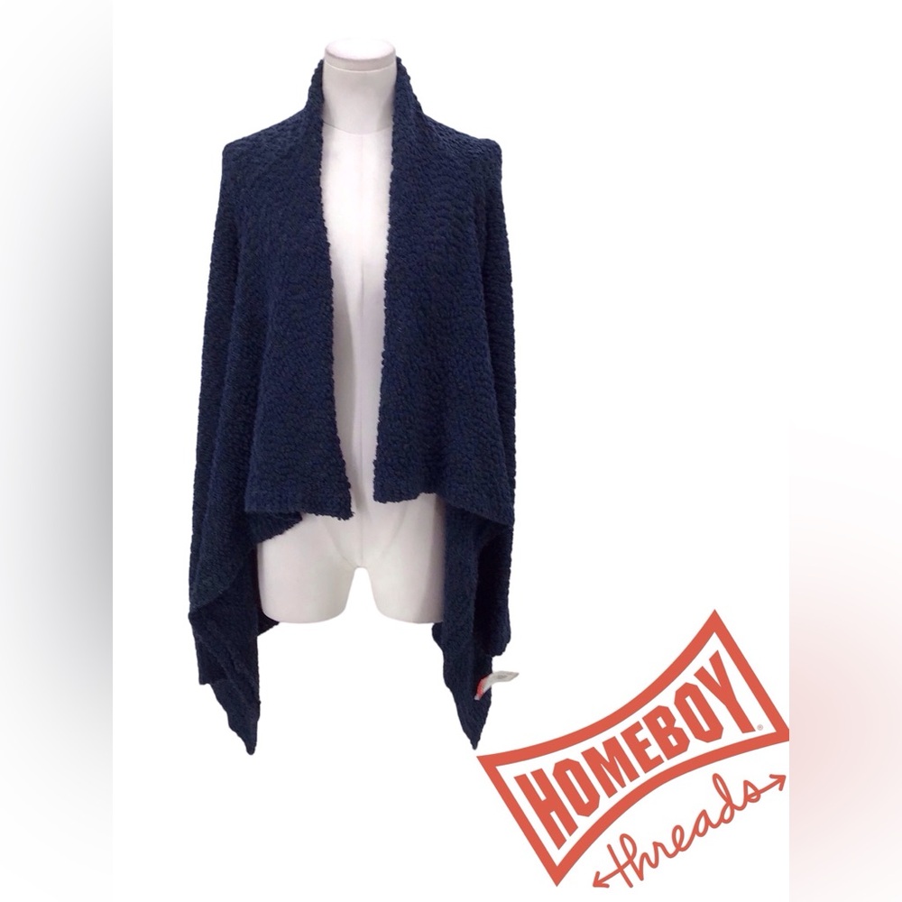Adam Levine Collection Blue Cardigan with Waterfall Hem